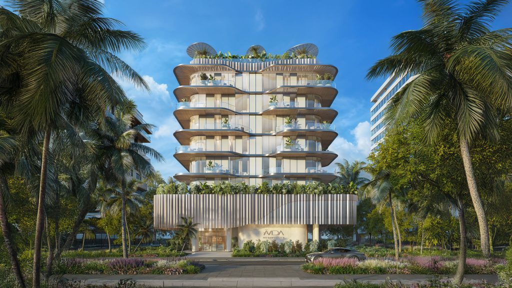 Avida Residences Dubai waterfront apartments and penthouses – exterior view of luxury building on Dubai Islands coastline