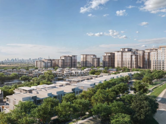 Exterior view of Expo Valley Views apartments – sustainable development in Expo City Dubai