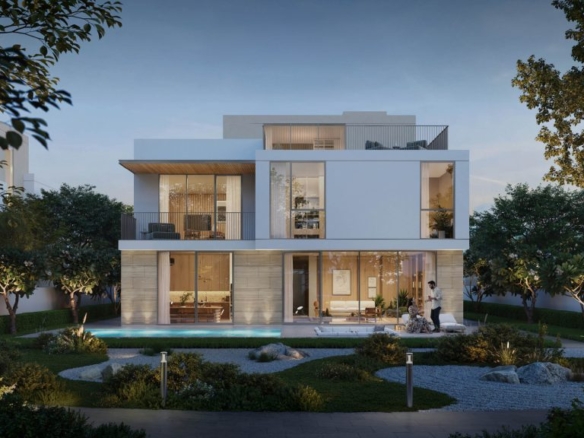 Living room interior of Avelia villa showing open-plan layout and natural light — The Valley by Emaar