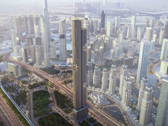 DWTN Residences Dubai exterior tower view skyline