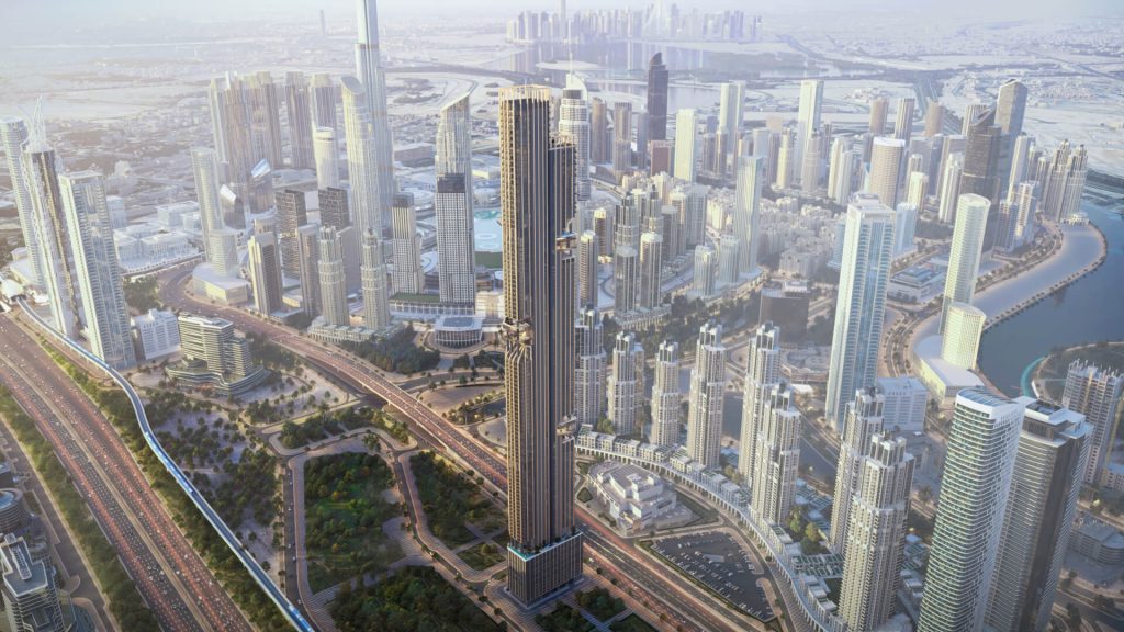 DWTN Residences Dubai exterior tower view skyline