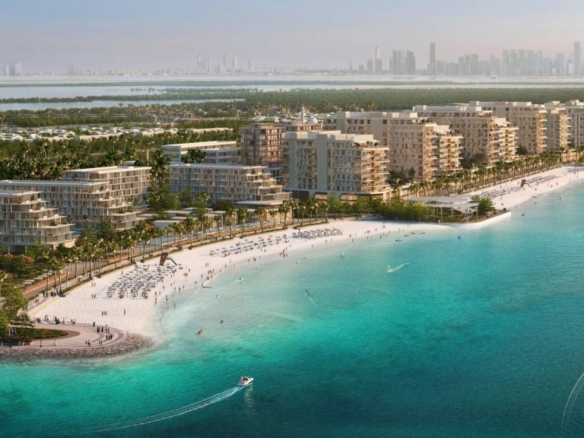 Fahid Beach Residences waterfront apartments building and promenade – Fahid Island Abu Dhabi