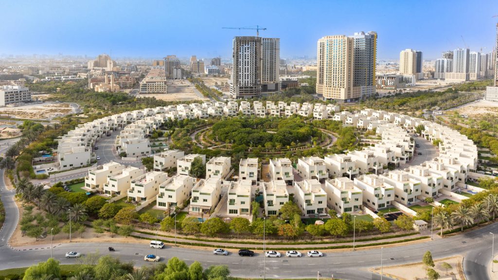 MI Casa Jumeirah Village Circle exterior view – modern apartments Dubai
