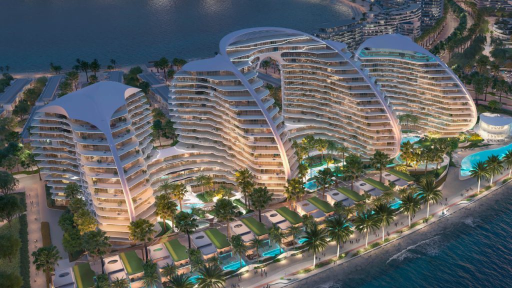 Oystra luxury apartments exterior on Al Marjan Island