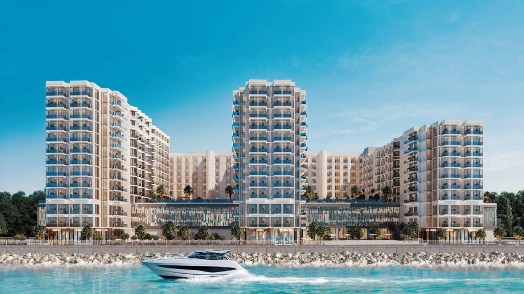 Playa Viva waterfront apartments Al Marjan Island - modern exterior with ocean view