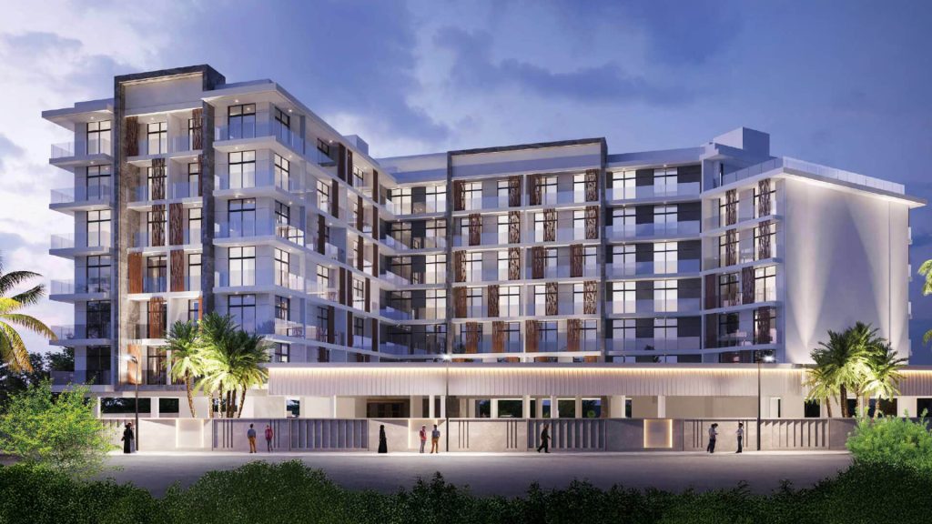 Prime Gardens Dubai exterior view – Arjan residential apartments