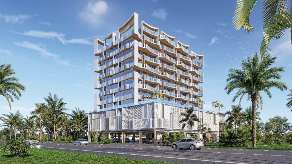 Nautis Residences Dubai Islands exterior view of building by HT360 Properties