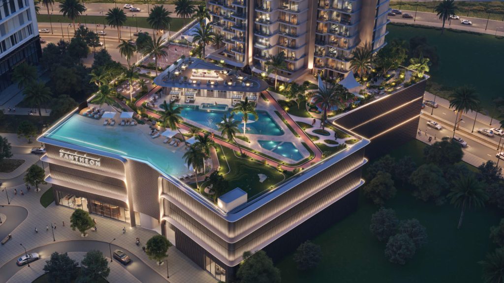 Voxa by Pantheon — Exterior view of modern apartment tower in JVT Dubai