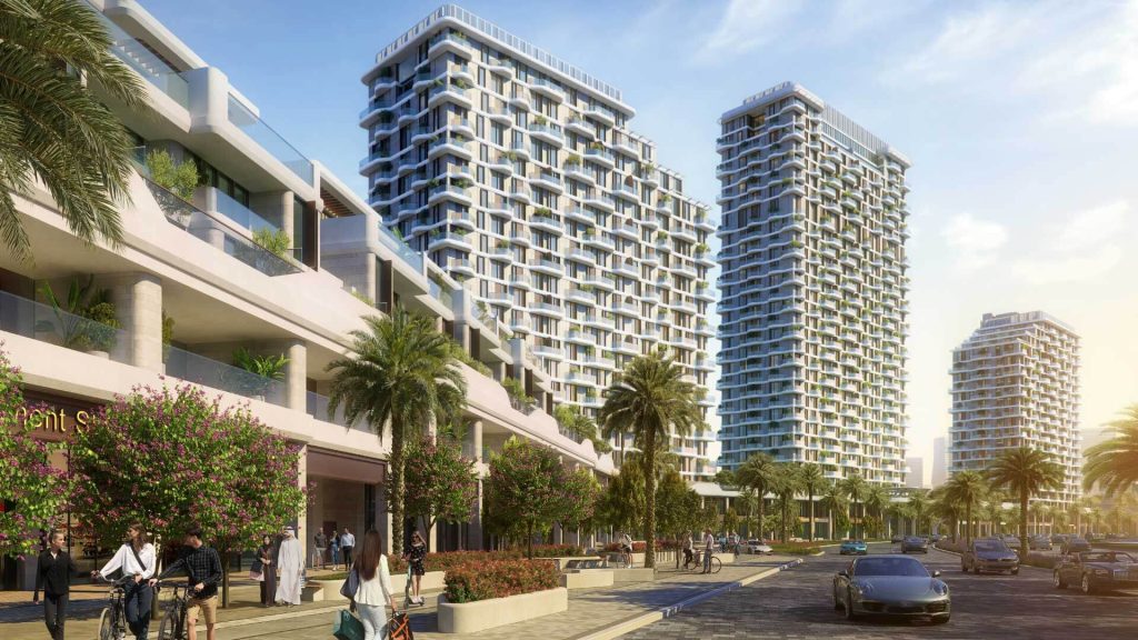 Takaya residential building exterior in Motor City Dubai
