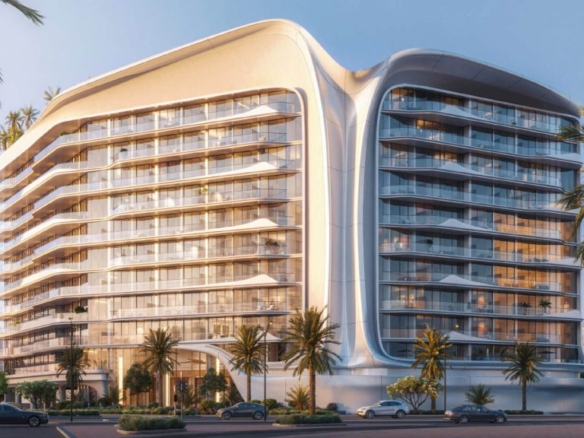 Beverly Grande exterior view — Motor City Dubai apartment building