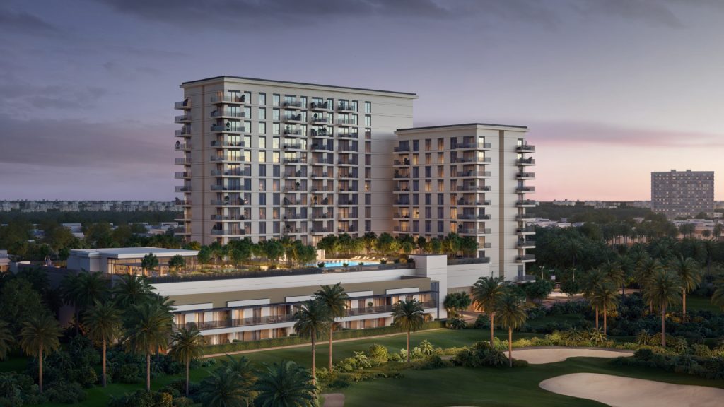 Golf Edge Emaar South Dubai building exterior and golf course view