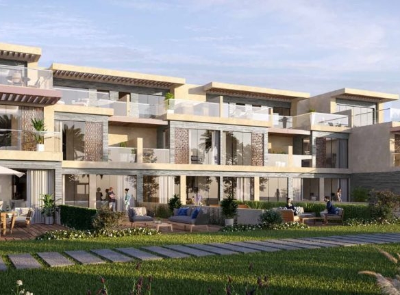Exterior view of Legend at Damac Hills villa Dubai on golf course