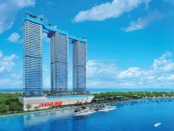 Oceanz by Danube Dubai Maritime City residential towers exterior