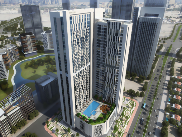 MAG 230 City of Arabia Dubai residential tower exterior