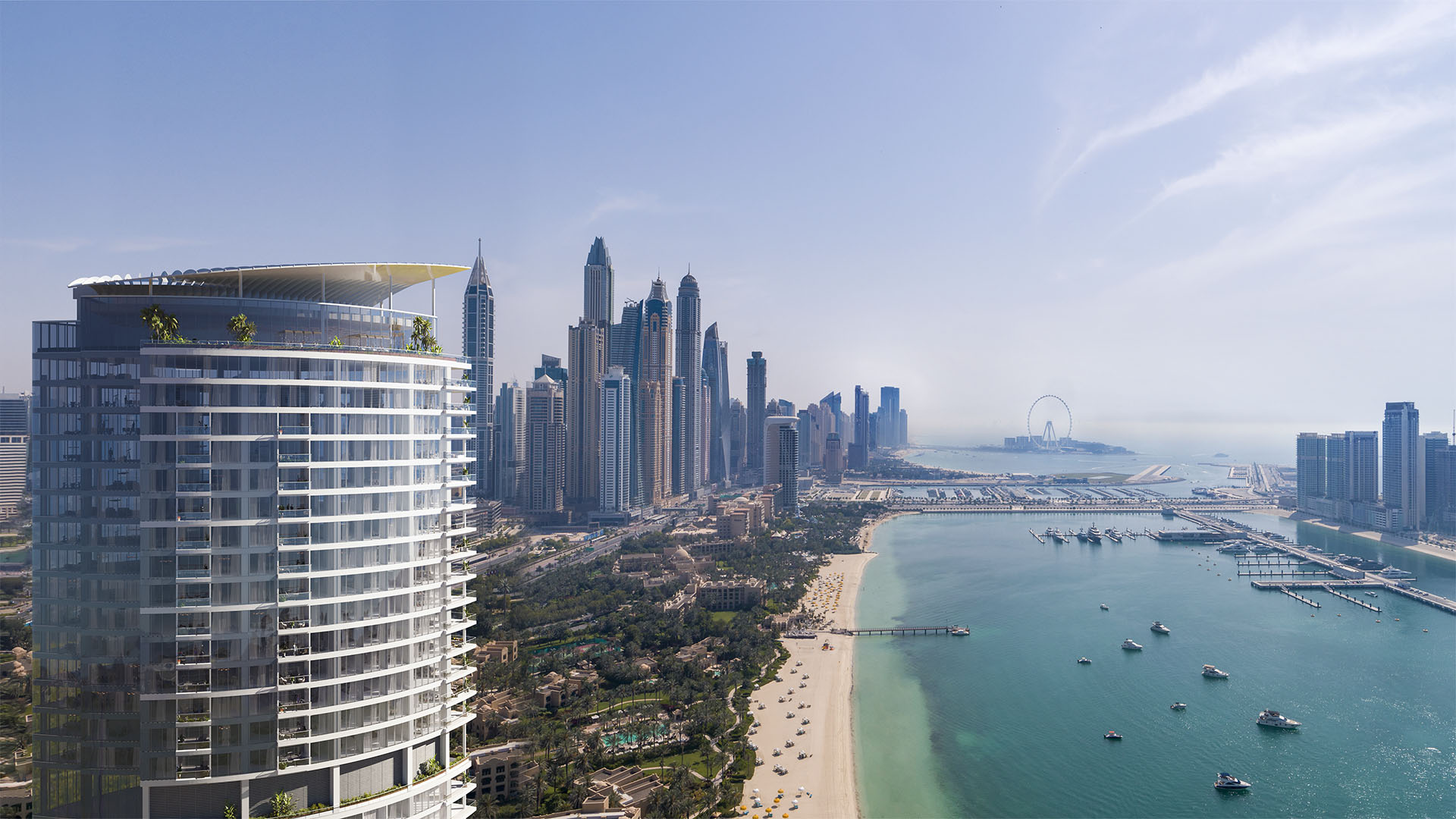Palm Beach Towers waterfront residential exterior Palm Jumeirah