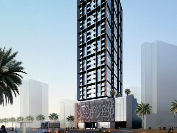 Altai Tower modern residential exterior Jumeirah Village Triangle Dubai