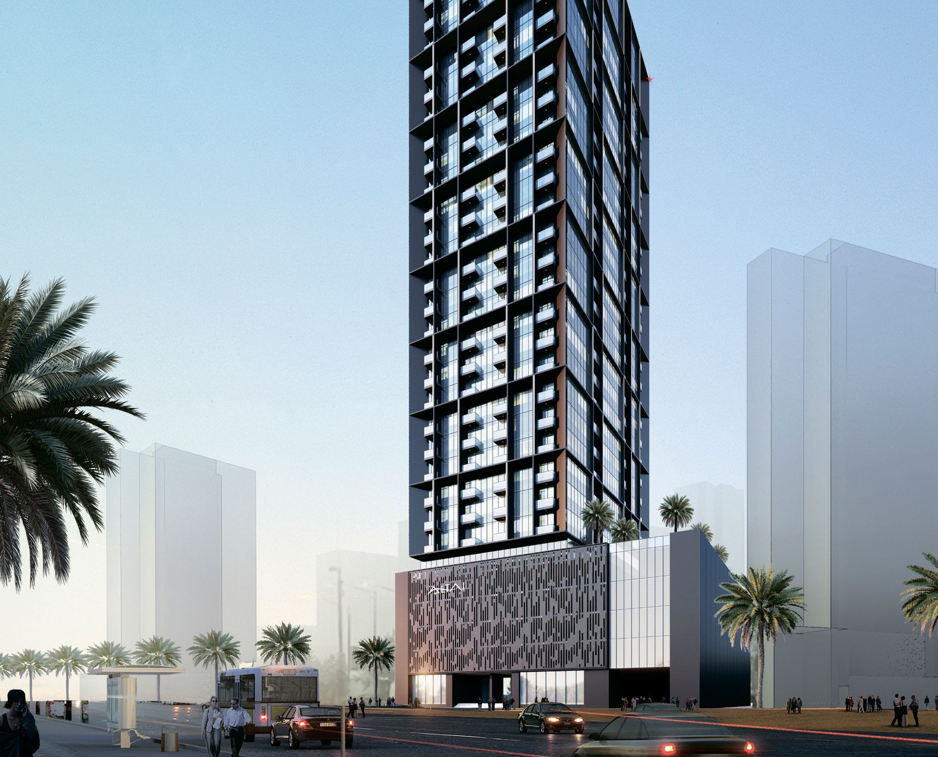 Altai Tower modern residential exterior Jumeirah Village Triangle Dubai