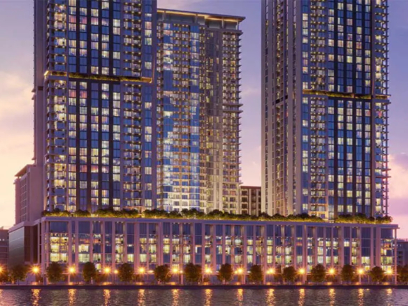 Crest Grande residential exterior in Sobha Hartland Dubai