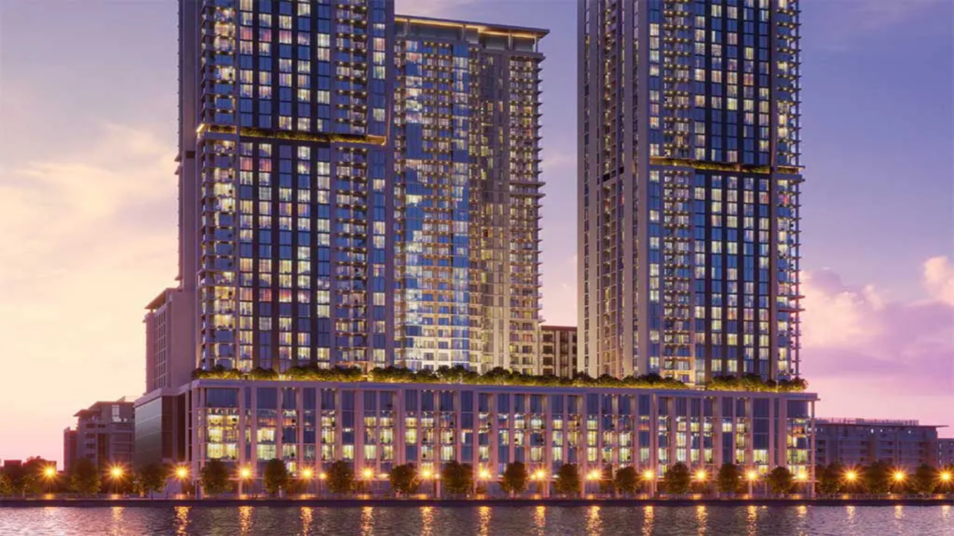 Crest Grande residential exterior in Sobha Hartland Dubai