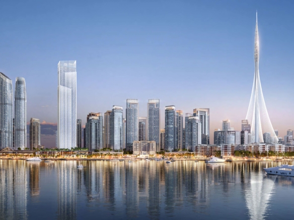 The Grand Dubai Creek Harbour exterior tower view