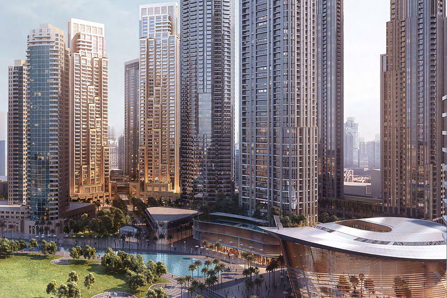 Act One Act Two Towers Downtown Dubai exterior view