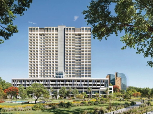 11 Hills Park Dubai Science Park exterior view of modern apartments