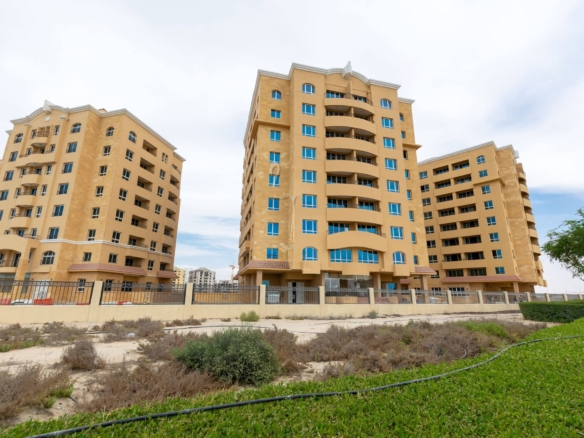 Dubai Lagoon waterfront master planned community aerial view