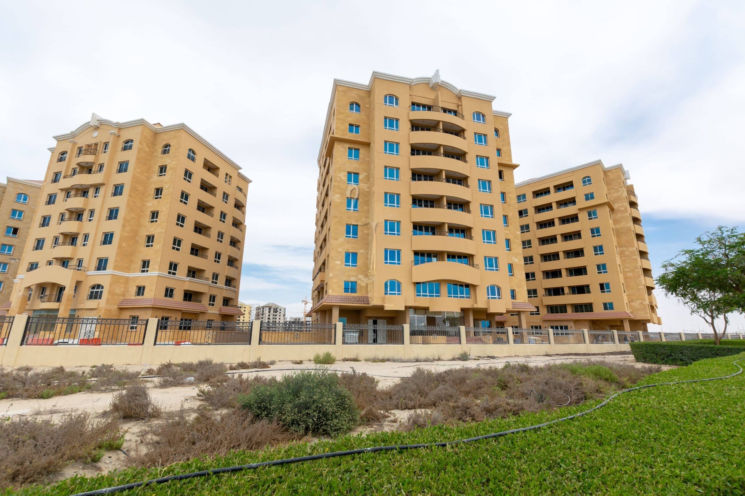 Dubai Lagoon waterfront master planned community aerial view