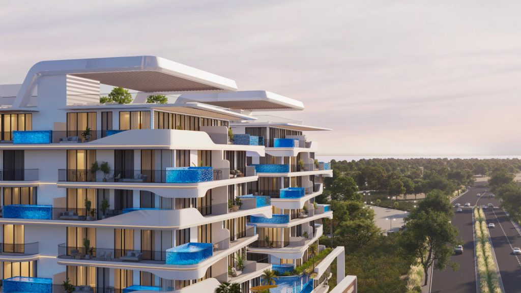 Ocean Pearl Dubai Islands waterfront apartments exterior view