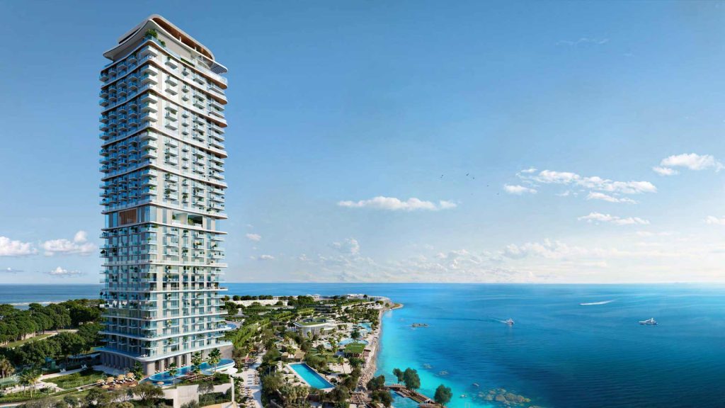 Sensia by Beyond luxury waterfront tower, Dubai Maritime City – exterior view
