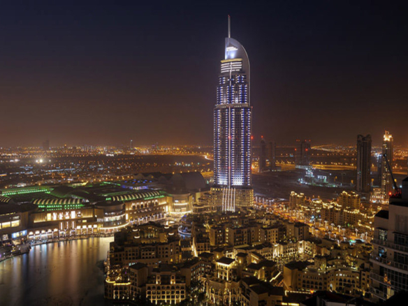 The Address Downtown Hotel Dubai exterior tower view