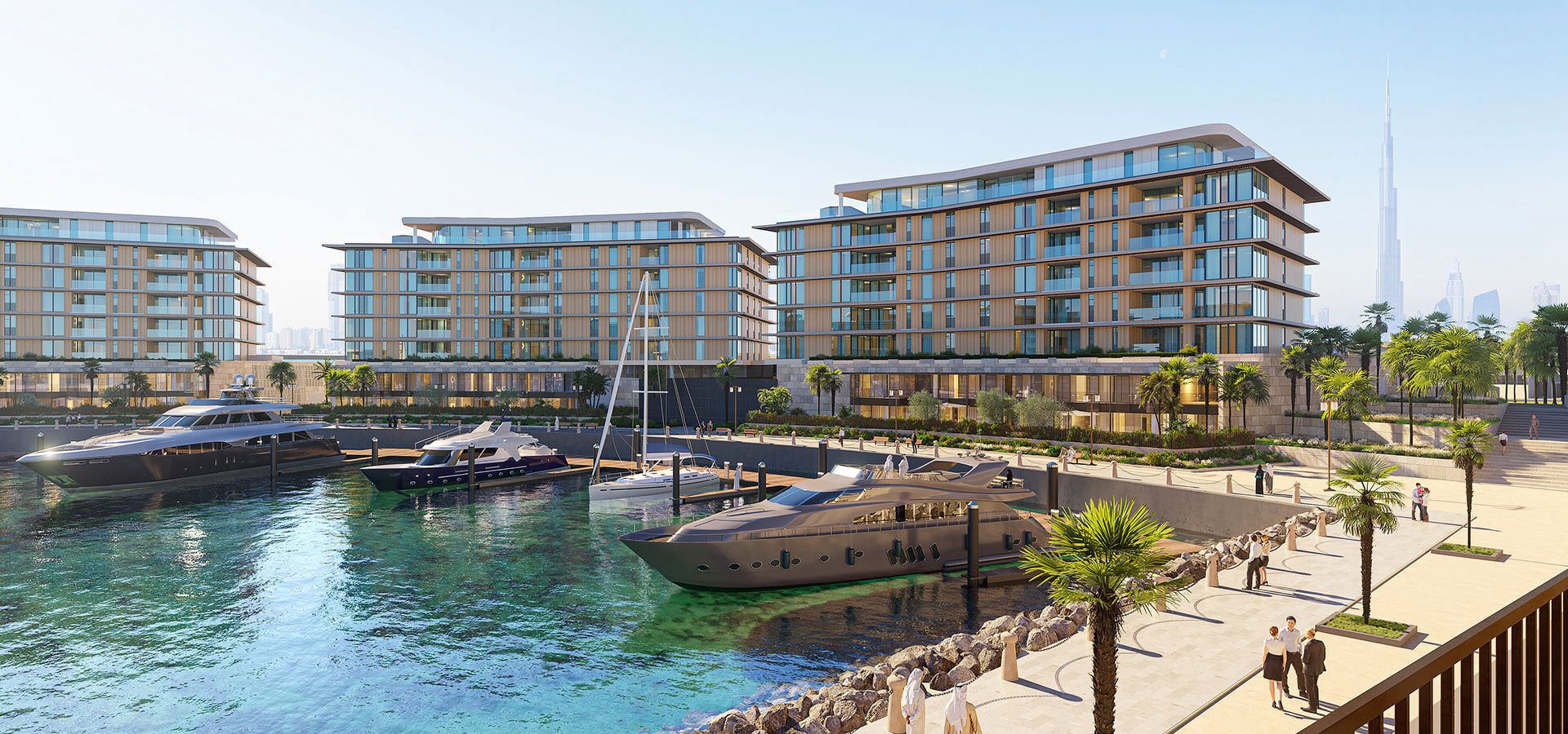 Bulgari Residences Mansions exterior on Jumeirah Bay Island Dubai