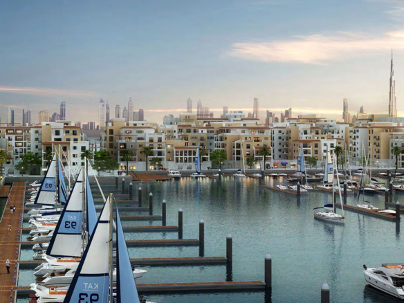 Port de La Mer waterfront buildings in La Mer Jumeirah Dubai