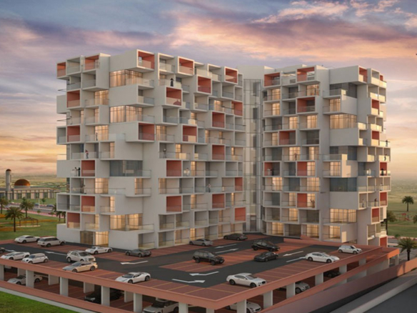 Binghatti Views residential building exterior in JVC