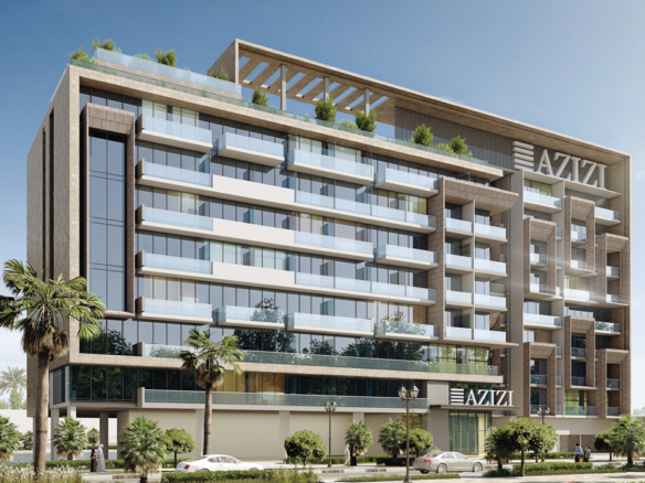 Azizi Vista residential building exterior Dubai Studio City