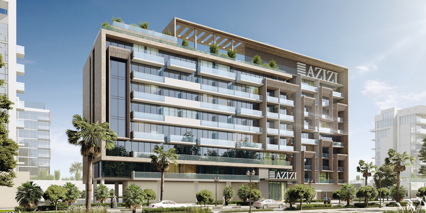 Azizi Vista residential building exterior Dubai Studio City