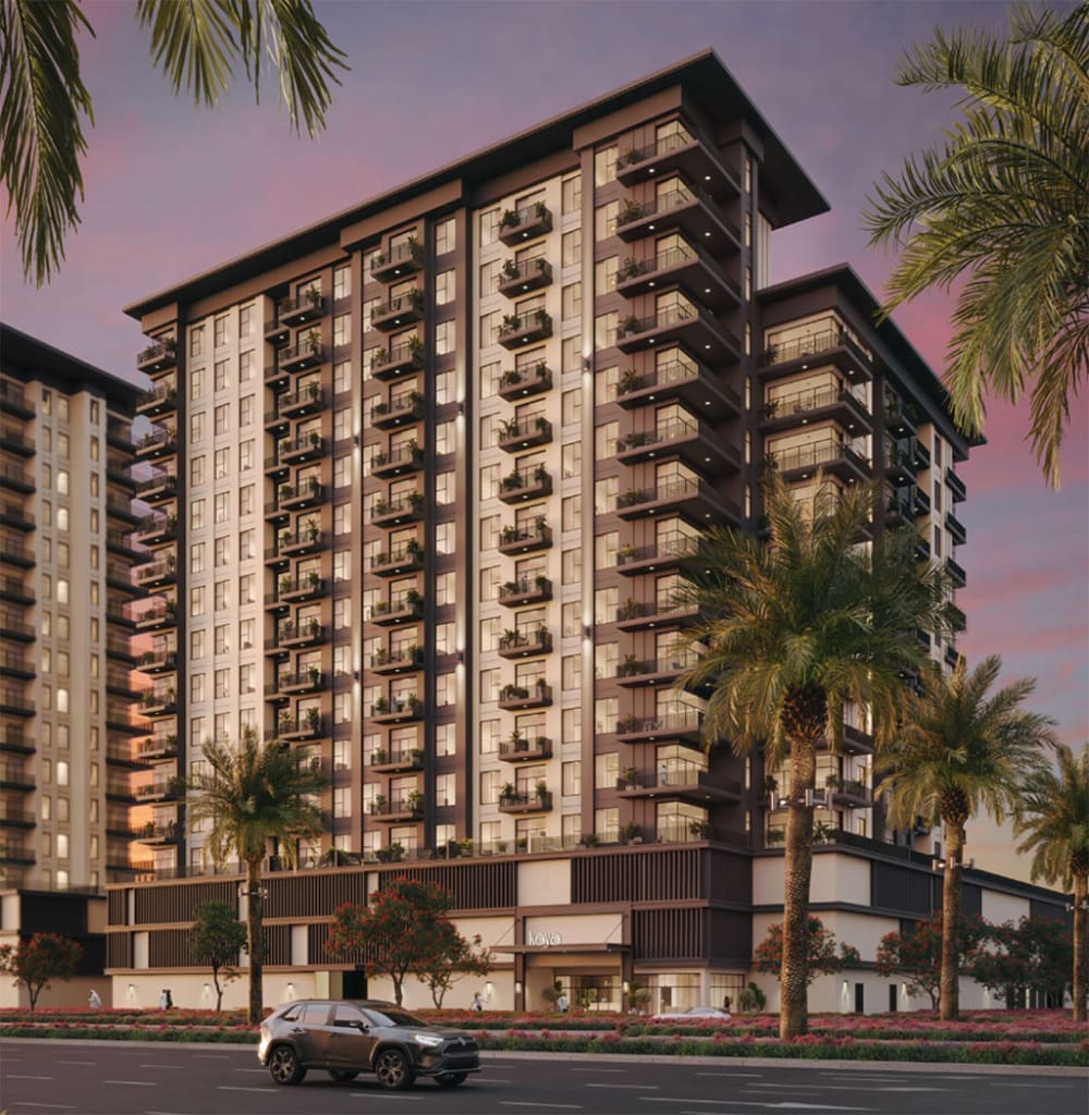 Kaya Apartments exterior view in Town Square Dubai