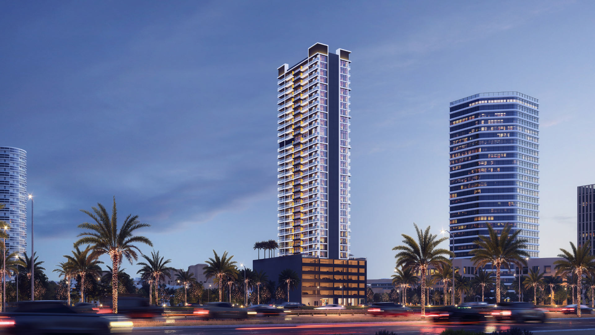 Binghatti Venus residential building exterior in JVC