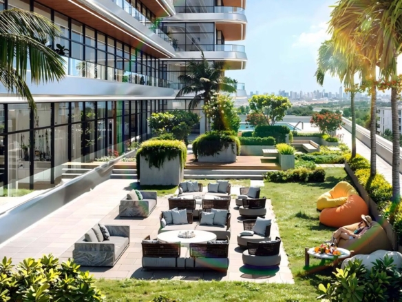 Binghatti Hillside residential building exterior in Dubai Science Park