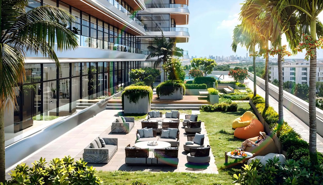 Binghatti Hillside residential building exterior in Dubai Science Park