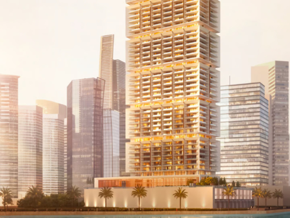 One Downtown residential tower exterior in Downtown Dubai