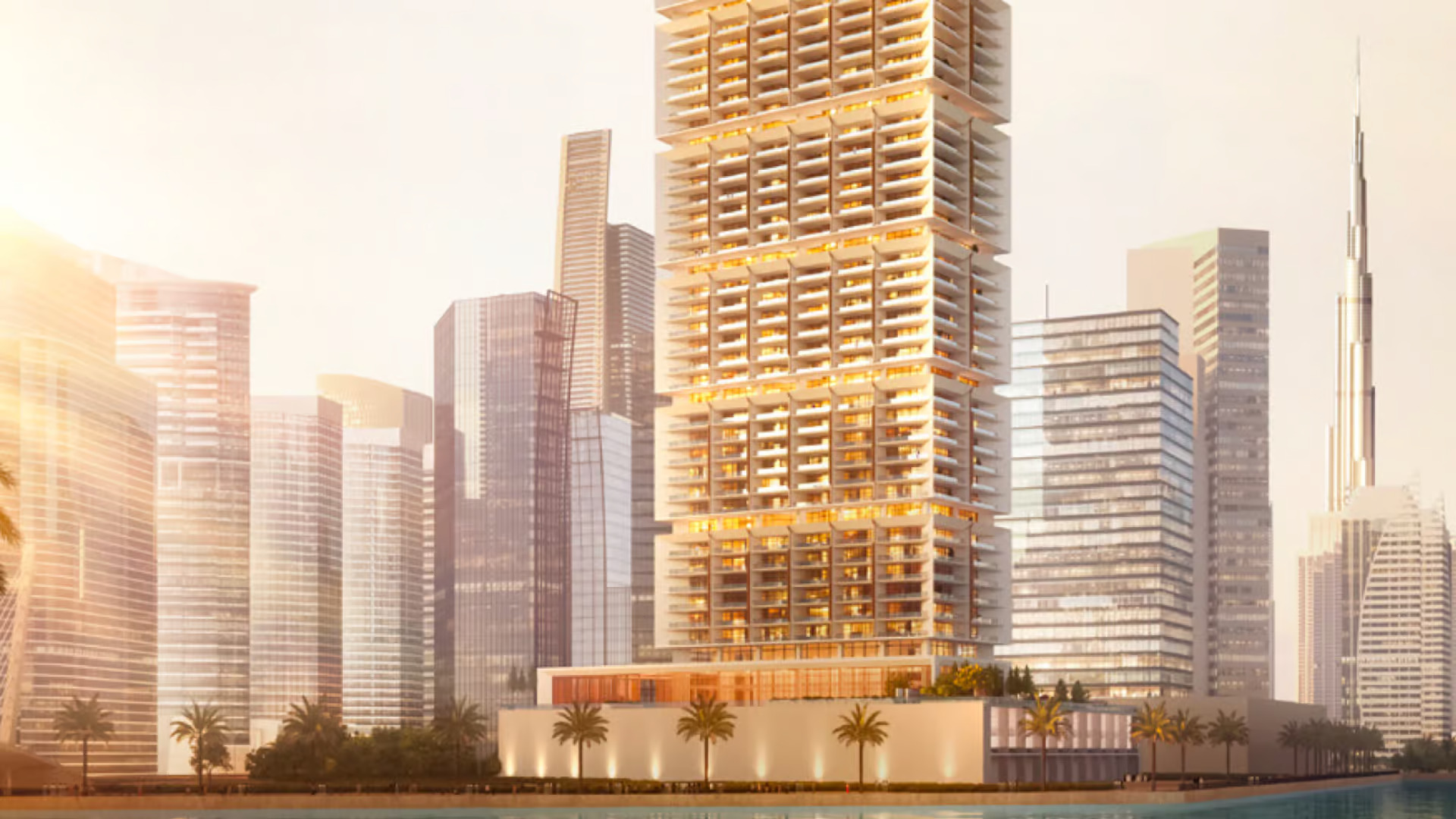 One Downtown residential tower exterior in Downtown Dubai