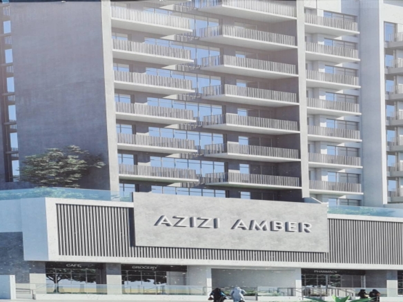 Azizi Amber residential building exterior in Al Furjan Dubai
