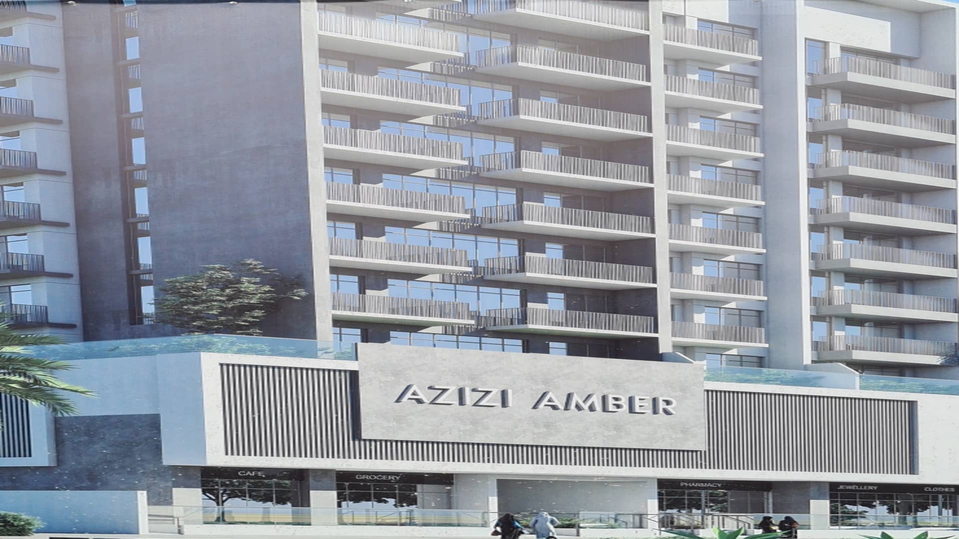 Azizi Amber residential building exterior in Al Furjan Dubai