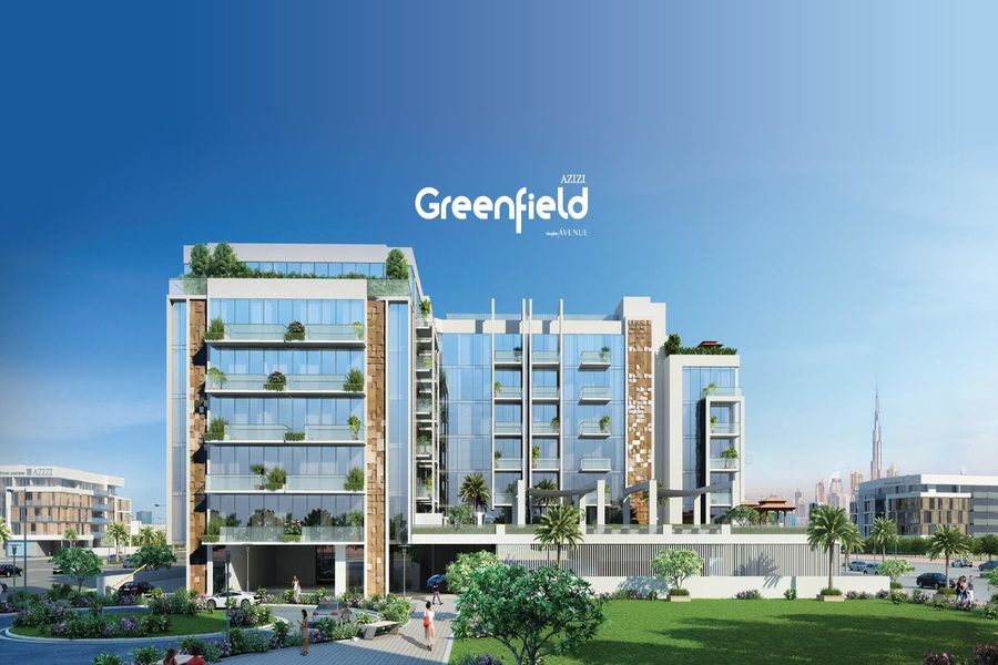 Azizi Greenfield residential building exterior in Dubai