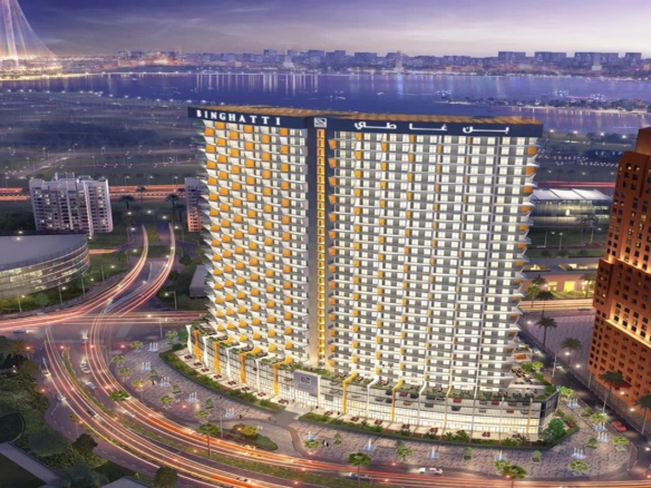 Binghatti Avenue residential building exterior in JVC