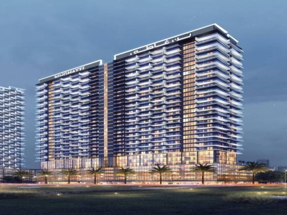 Binghatti Emerald residential building exterior in JVC