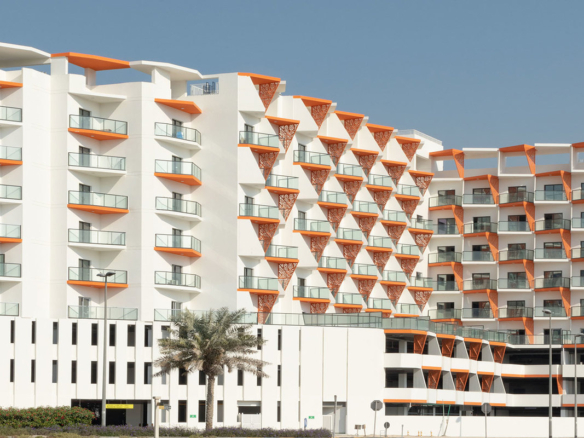 Binghatti Gate residential building exterior in JVC