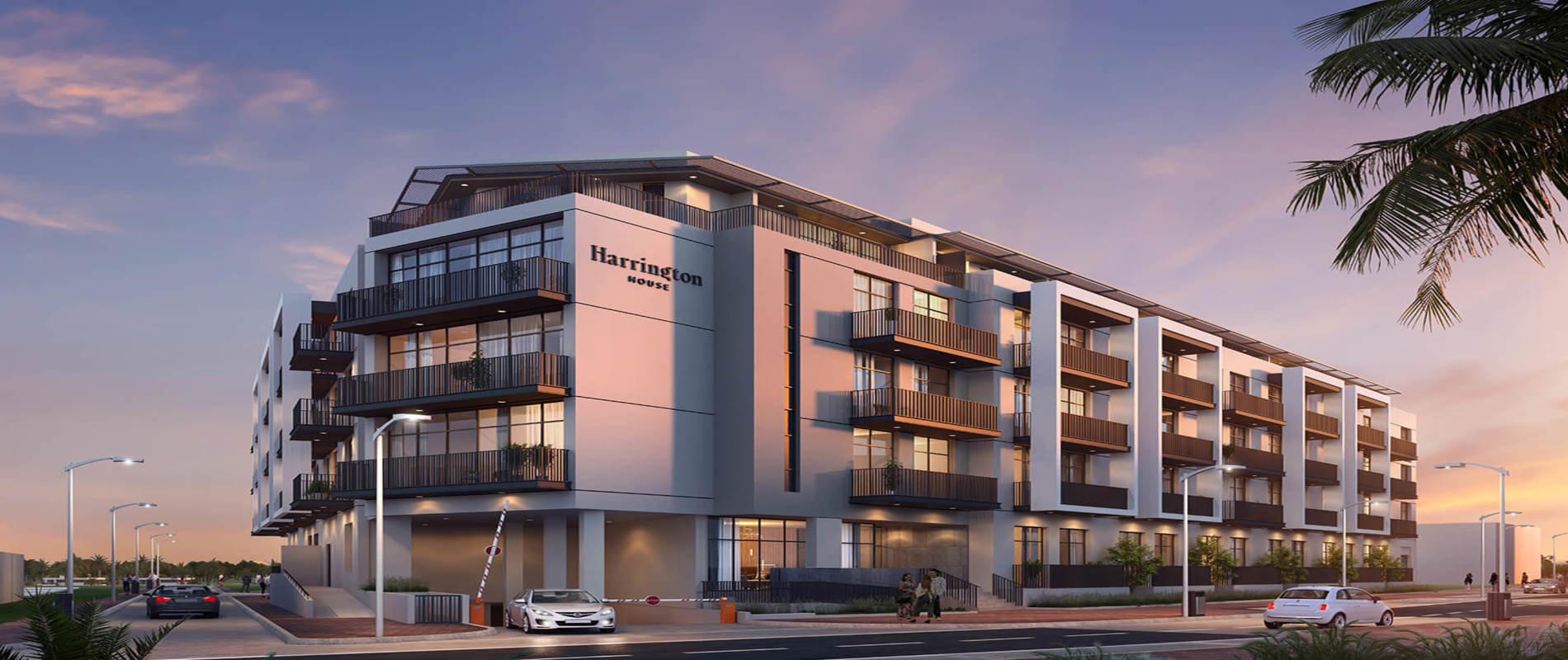 Harrington House exterior view Jumeirah Village Circle Dubai