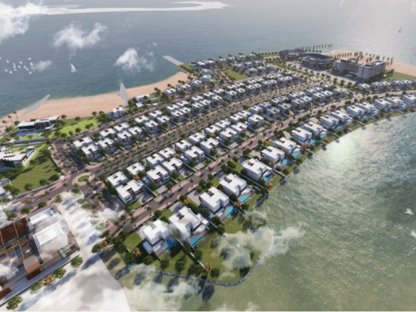 La Mer Maisons beachfront villas exterior in Jumeirah Dubai